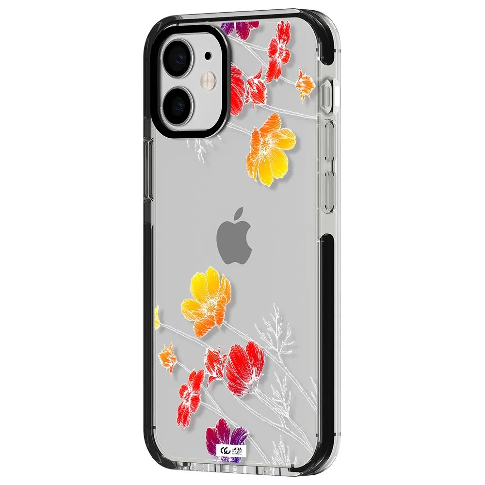 Hibiscus Flower Apple iPhone 12 mini impact black border Case