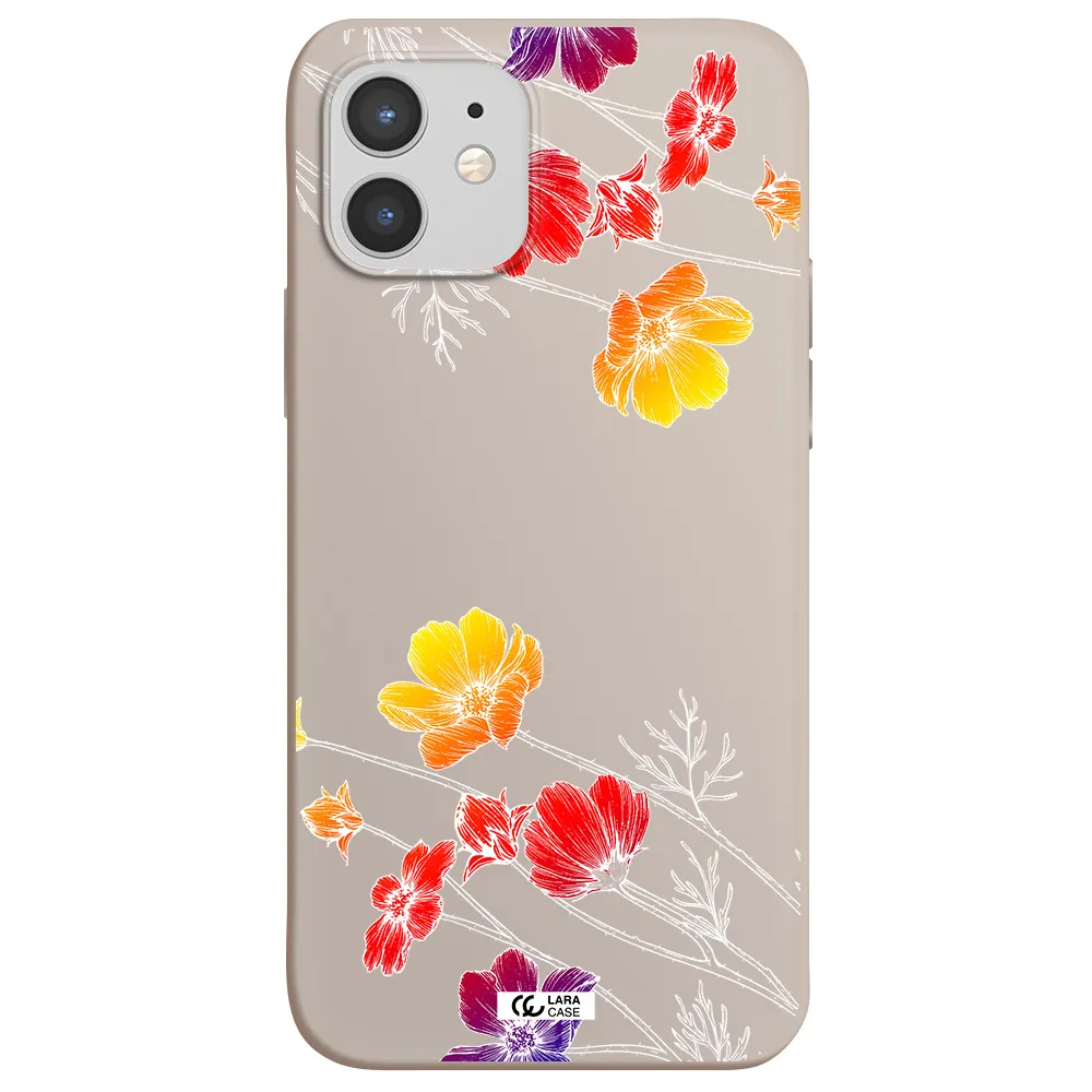 Hibiscus Flower Apple iPhone 12 mini Silicone Stone Case