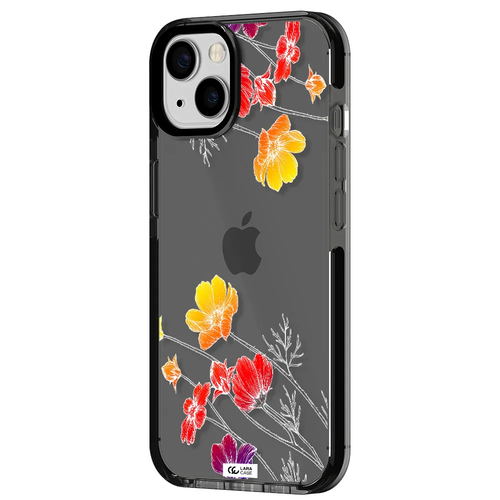 Hibiscus Flower Apple iPhone 13 impact Smoke Black Case