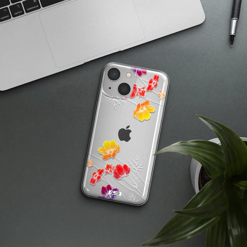 Hibiscus Flower Apple iPhone 13 mini Clear TPU Case