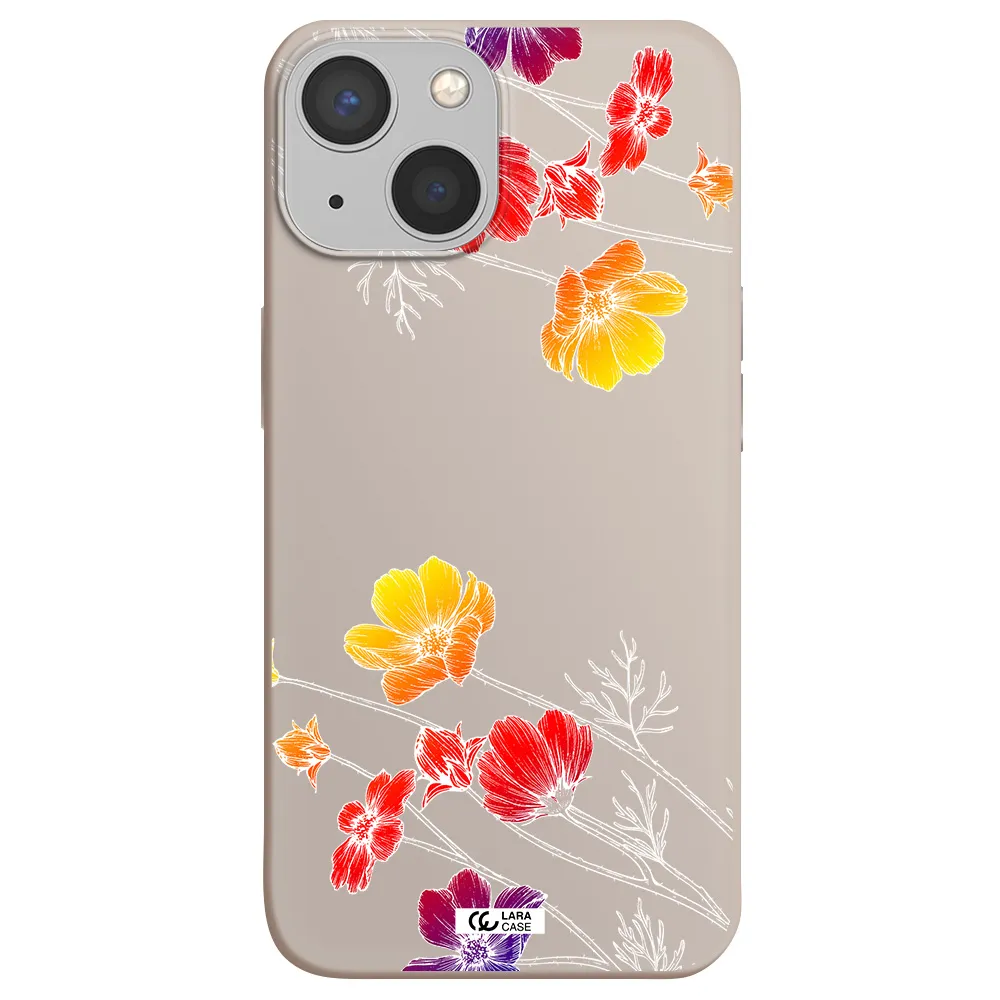 Hibiscus Flower Apple iPhone 13 mini Silicone Stone Case