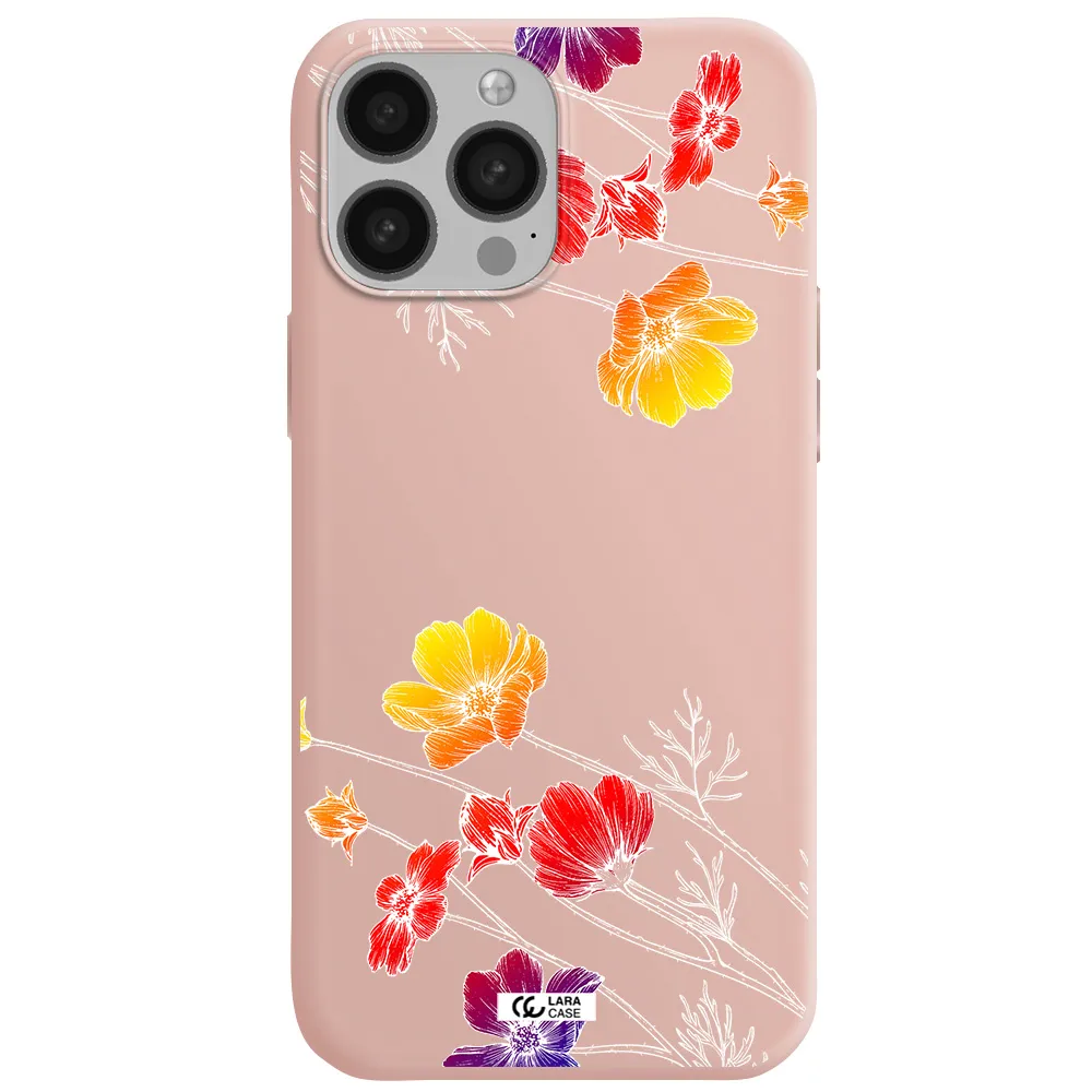 Hibiscus Flower Apple iPhone 13 Pro Max Silicone pastel pink Case