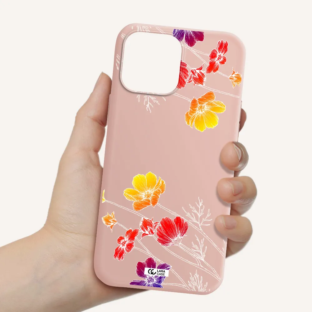 Hibiscus Flower Apple iPhone 13 Pro Max Silicone pastel pink Case