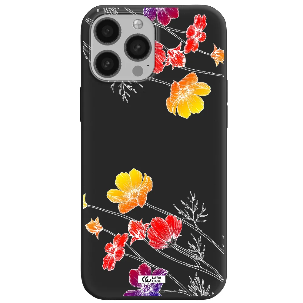 Hibiscus Flower Apple iPhone 13 Pro Silicone black Case