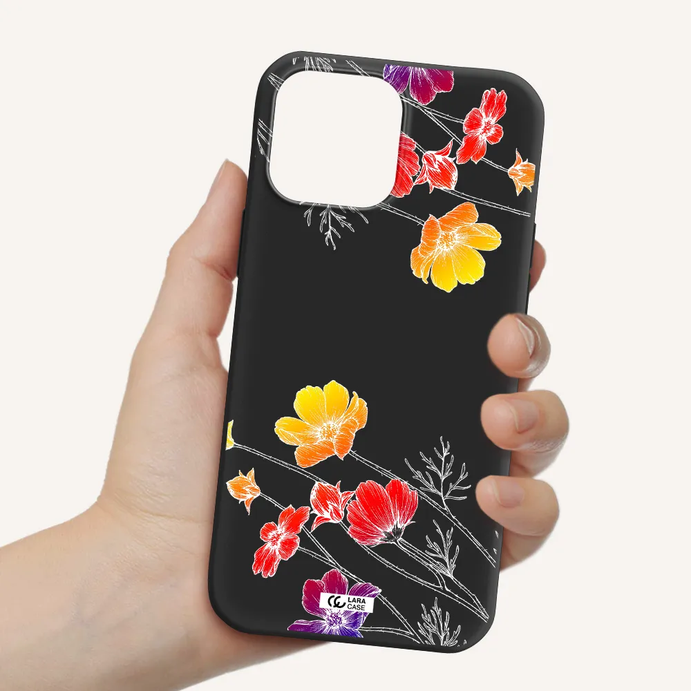 Hibiscus Flower Apple iPhone 13 Pro Silicone black Case