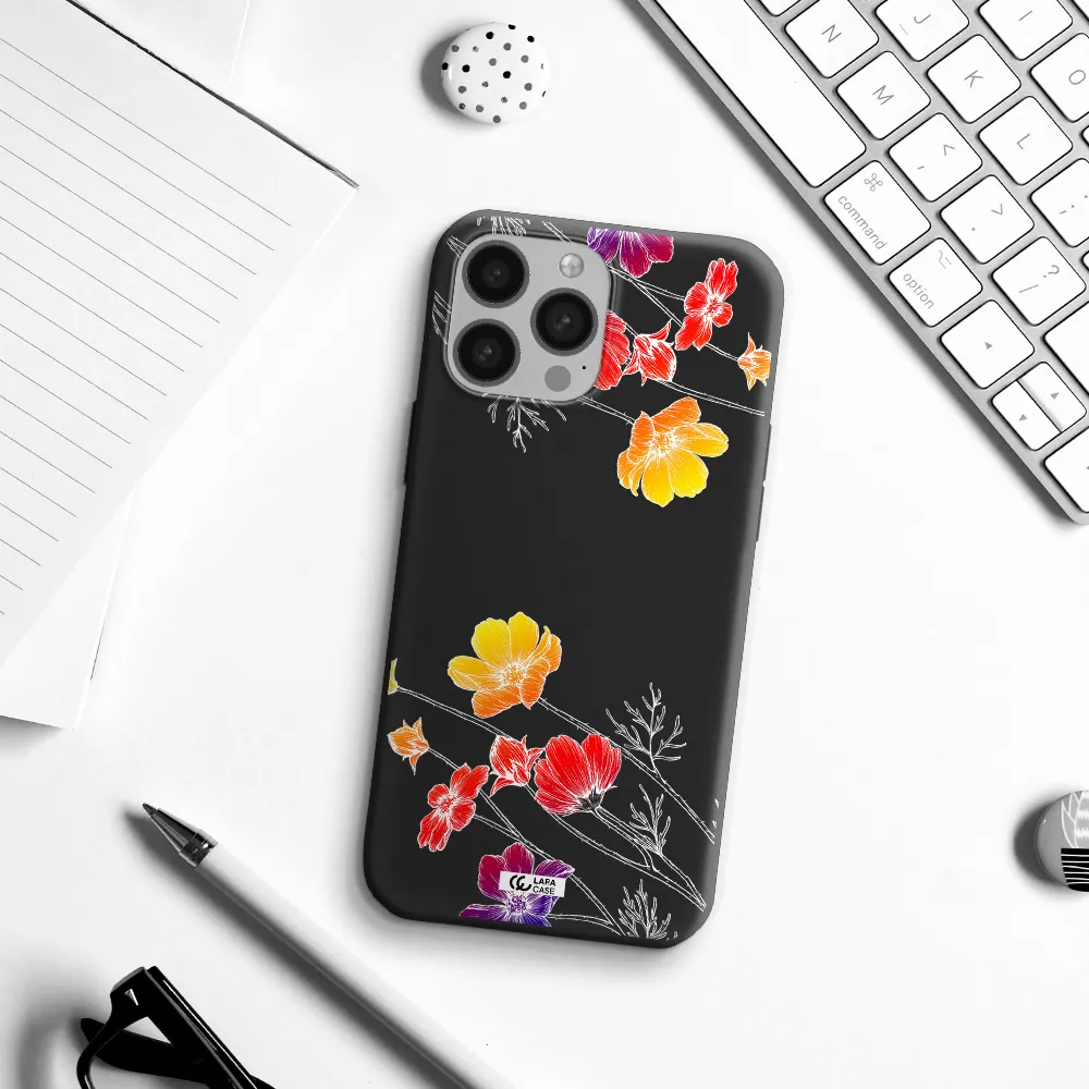 Hibiscus Flower Apple iPhone 13 Pro Silicone black Case