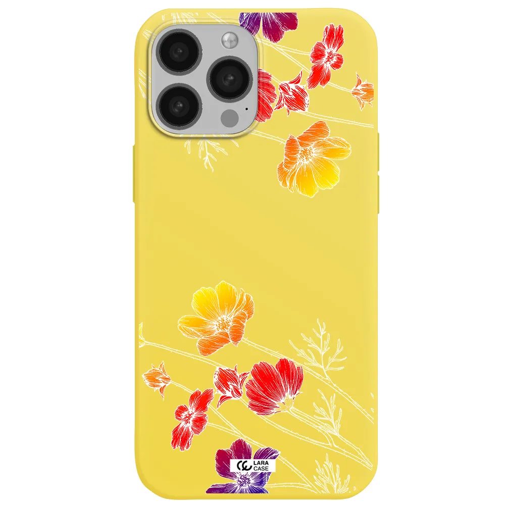 Hibiscus Flower Apple iPhone 13 Pro Silicone canary yellow Case