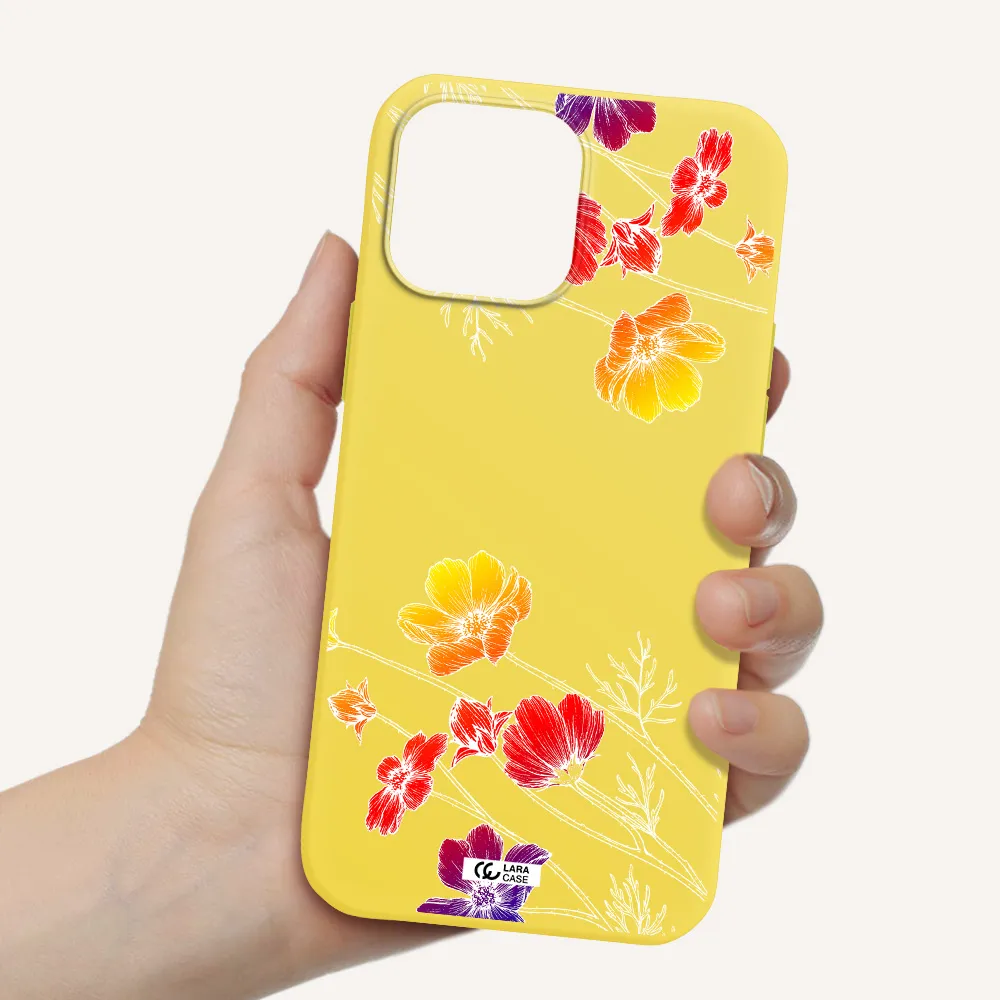 Hibiscus Flower Apple iPhone 13 Pro Silicone canary yellow Case