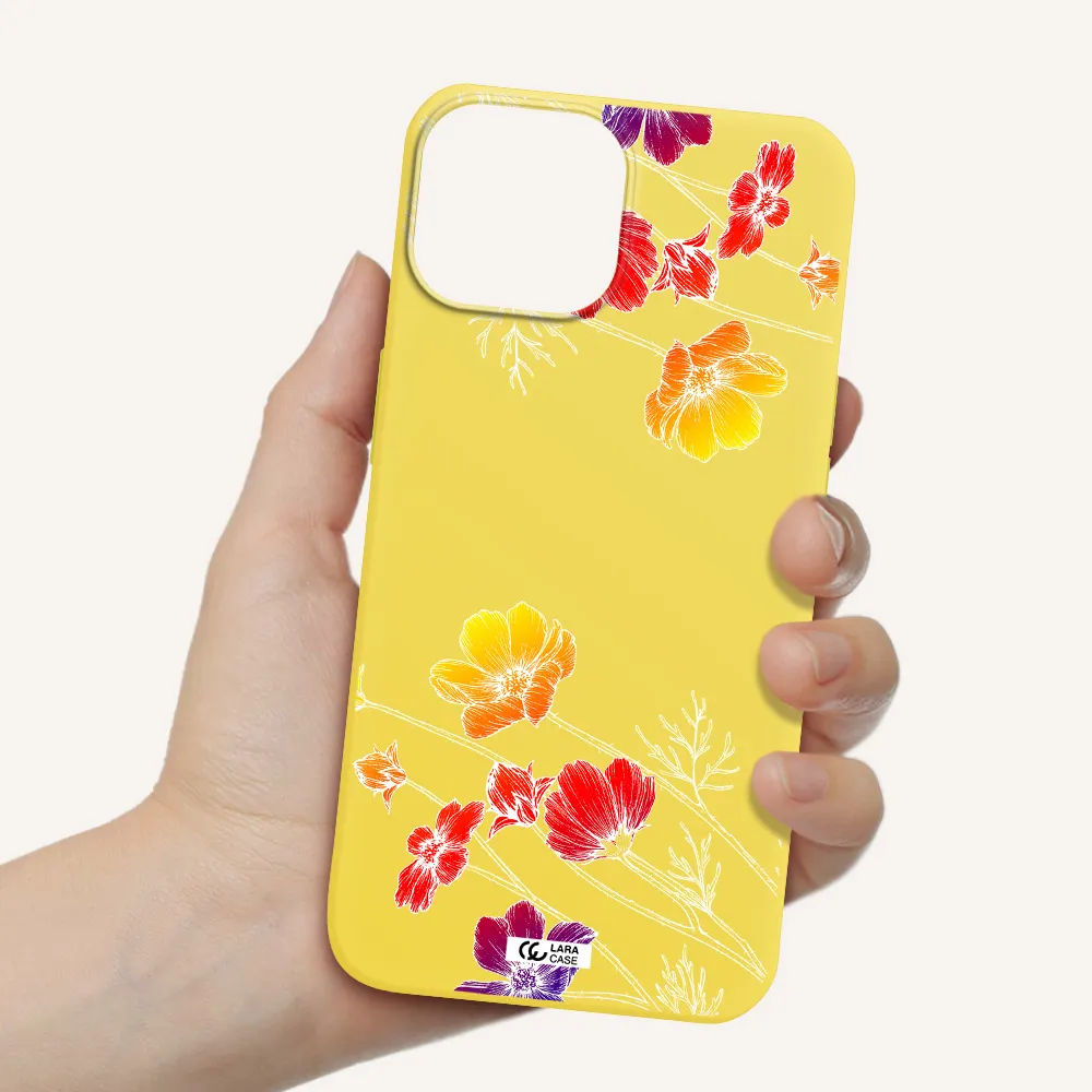 Hibiscus Flower Apple iPhone 13 Silicone canary yellow Case