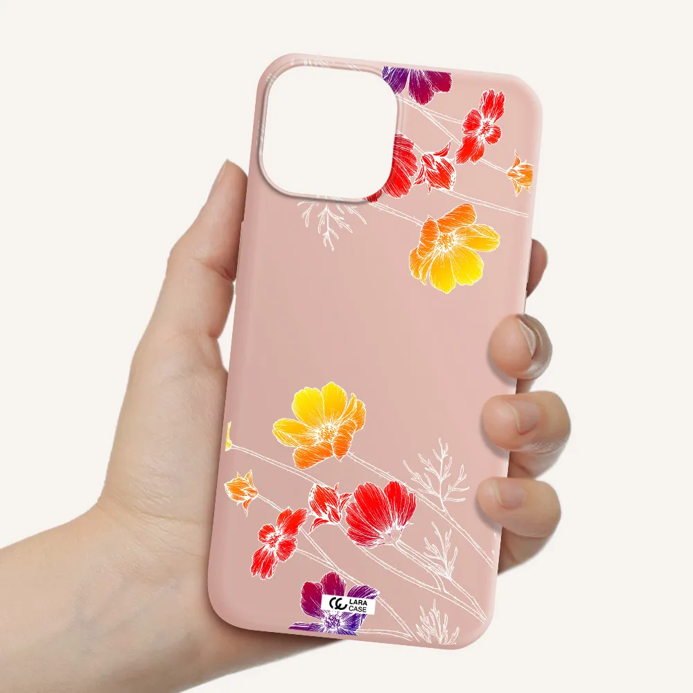 Hibiscus Flower Apple iPhone 13 Silicone pastel pink Case