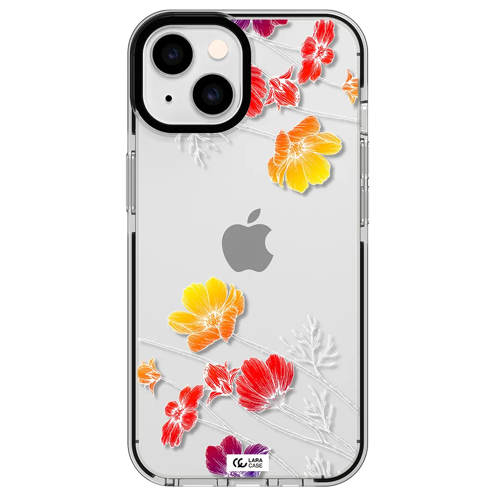 Hibiscus Flower Apple iPhone 14 impact black border Case