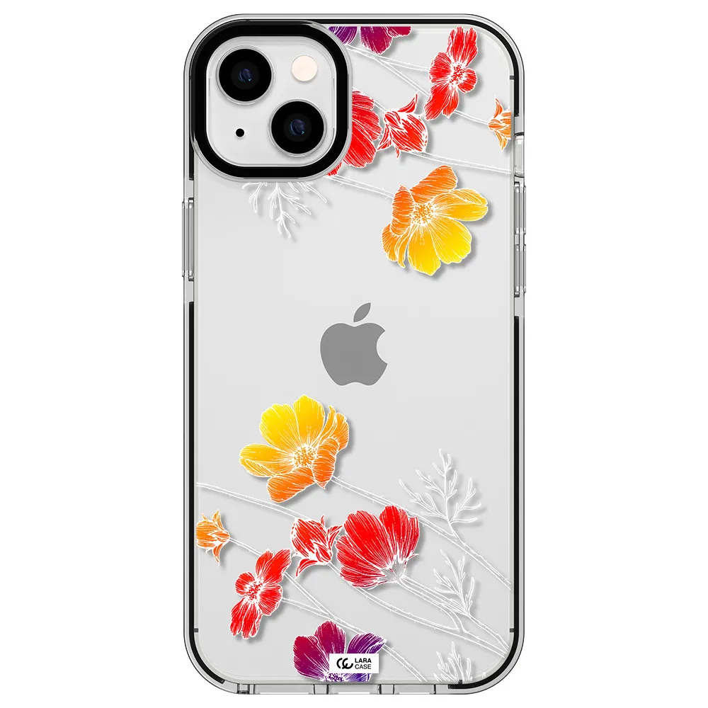 Hibiscus Flower Apple iPhone 14 plus impact black border Case