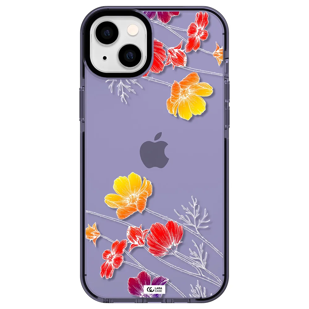 Hibiscus Flower Apple iPhone 14 plus impact Lilac Case
