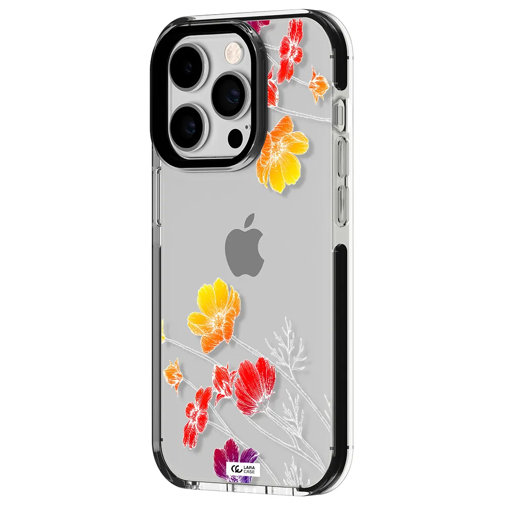 Hibiscus Flower Apple iPhone 14 pro impact black border Case