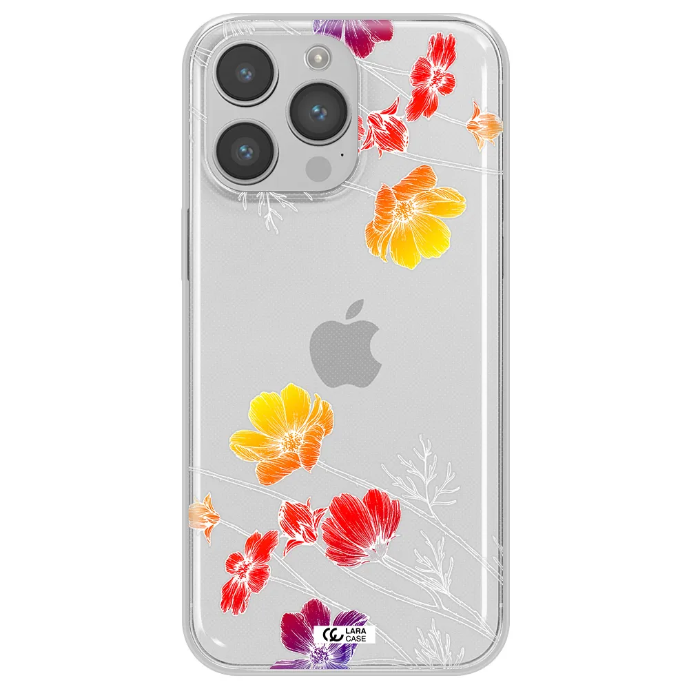 Hibiscus Flower Apple iPhone 14 pro max Clear TPU Case