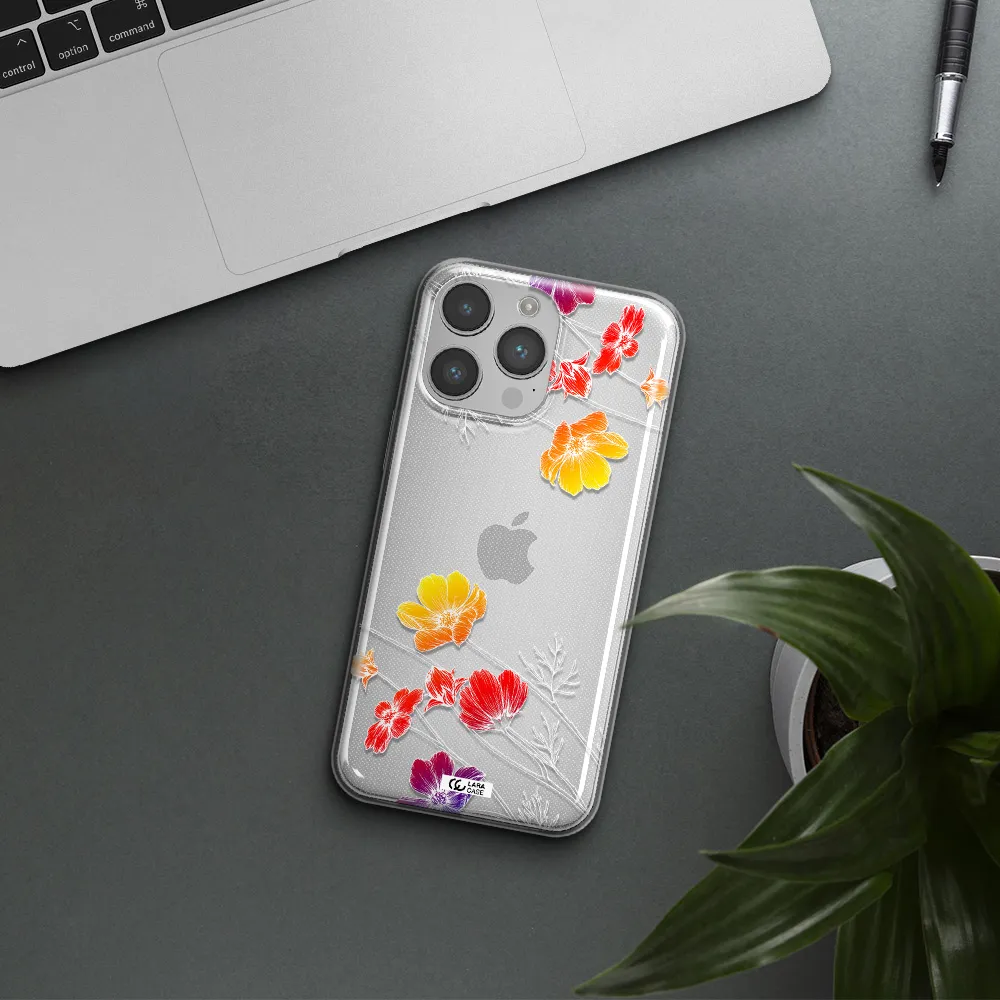 Hibiscus Flower Apple iPhone 14 pro max Clear TPU Case