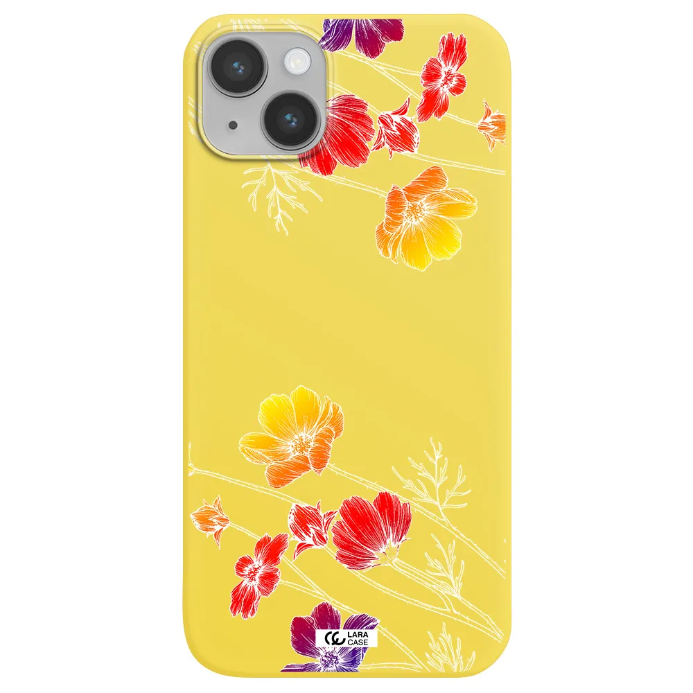 Hibiscus Flower Apple iPhone 14 Silicone canary yellow Case