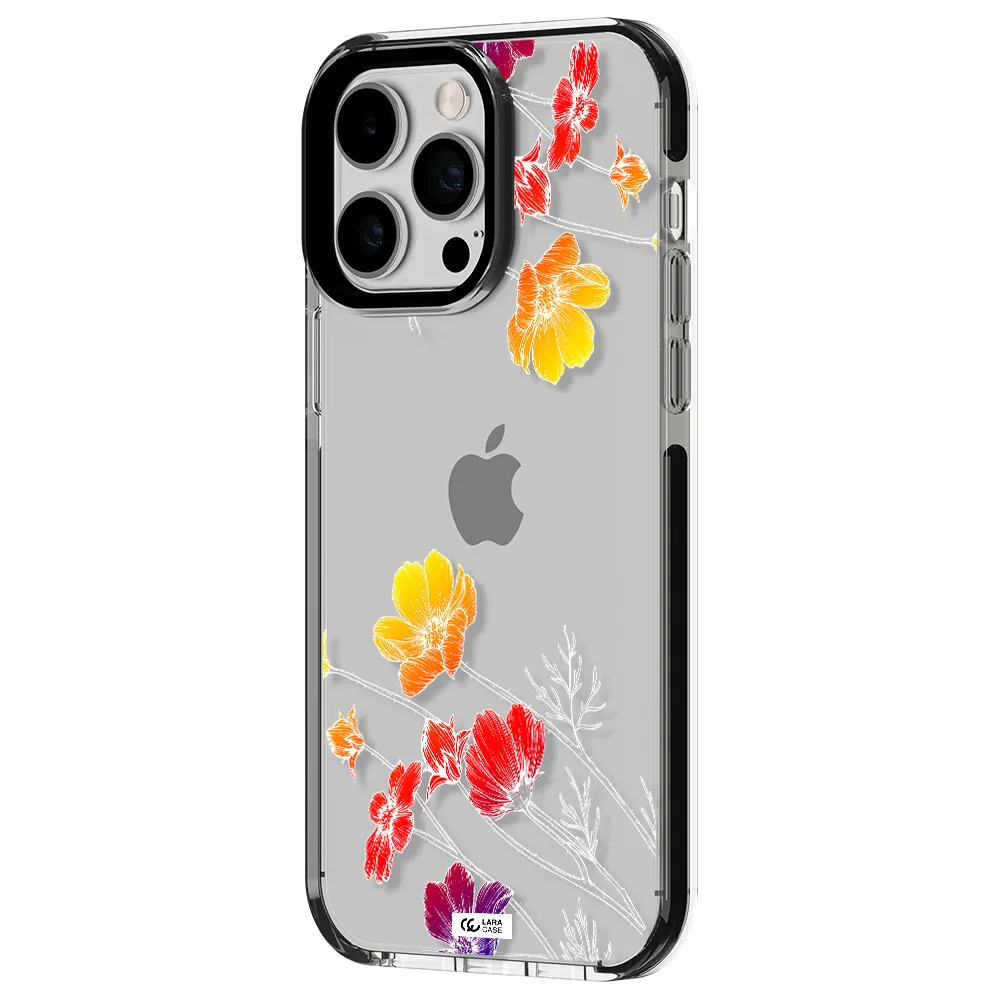 Hibiscus Flower Apple iPhone 15 Pro Max impact black border Case