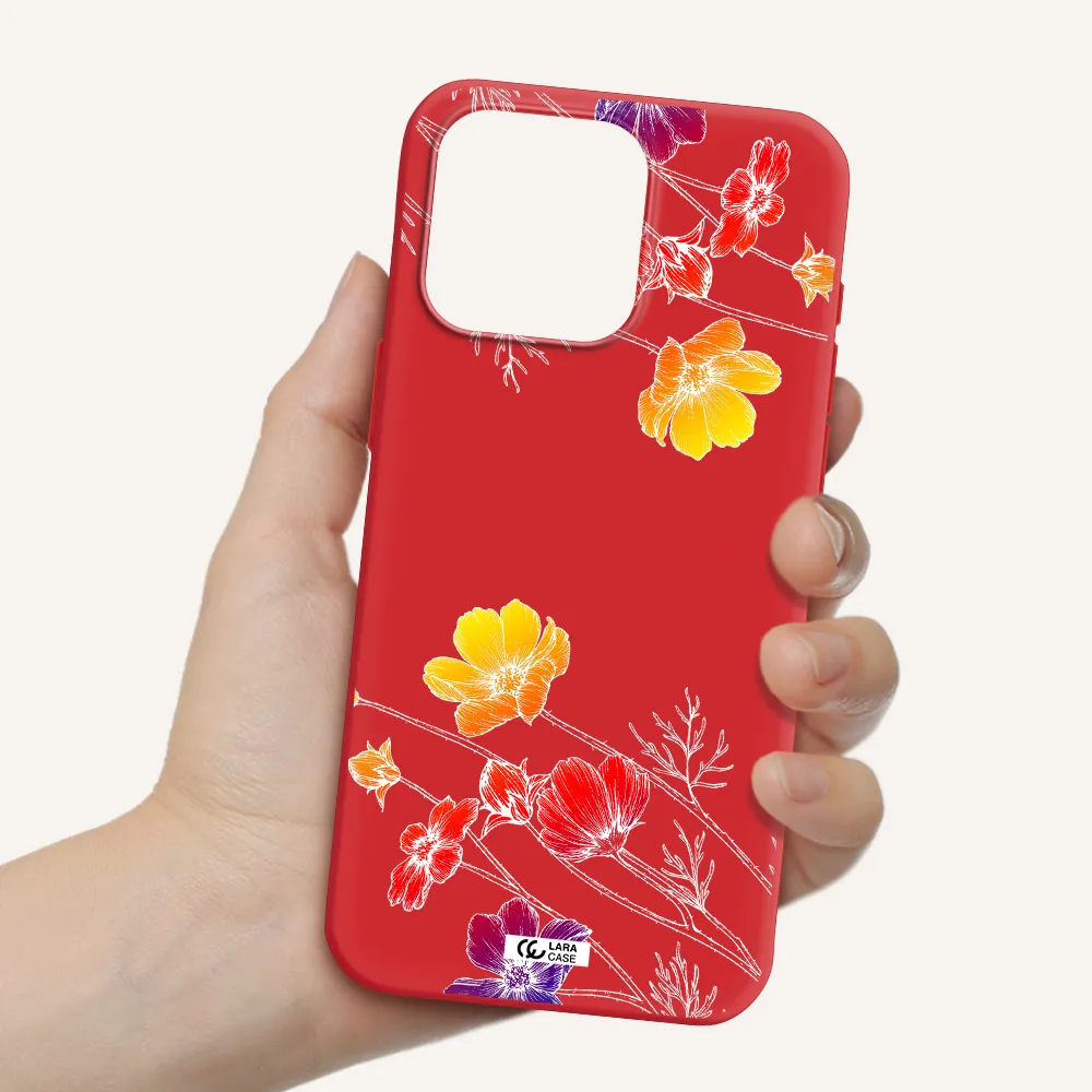 Hibiscus Flower Apple Iphone 15 Pro Max Silicone Imperial Red Case