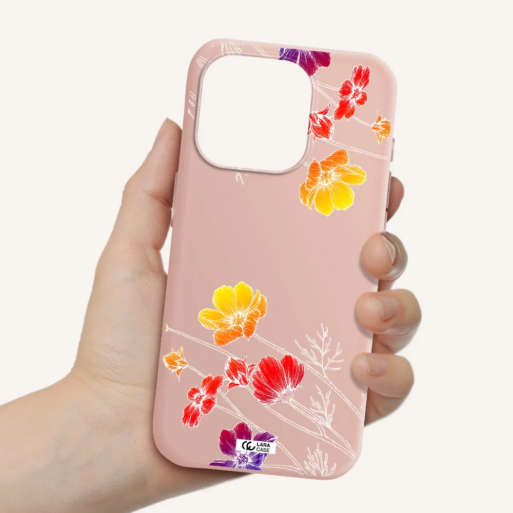 Hibiscus Flower Apple Iphone 15 Pro Silicone Pastel Pink Case
