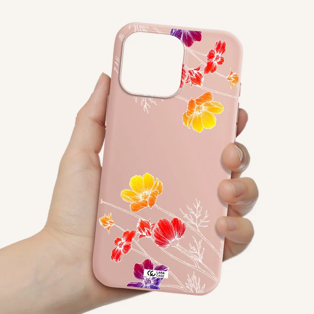 Hibiscus Flower Apple Iphone 16 Pro Max Silicone Pastel Pink Case