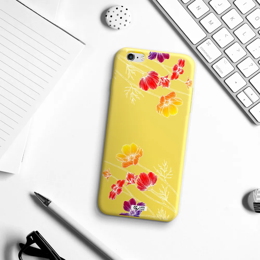 Hibiscus Flower Apple iPhone 6 plus Silicone canary yellow Case