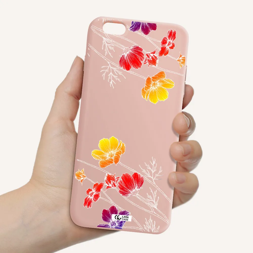 Hibiscus Flower Apple iPhone 6 plus Silicone pastel pink Case