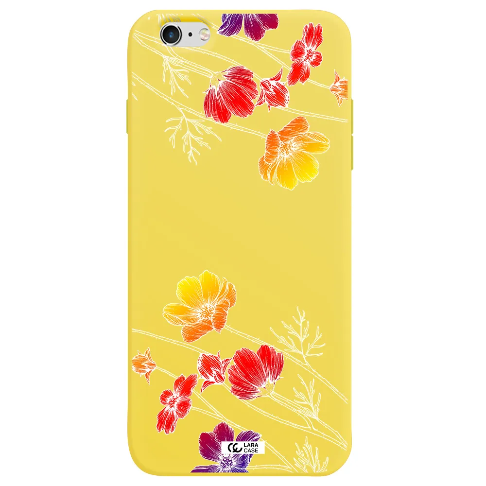 Hibiscus Flower Apple iPhone 6 s plus Silicone canary yellow Case