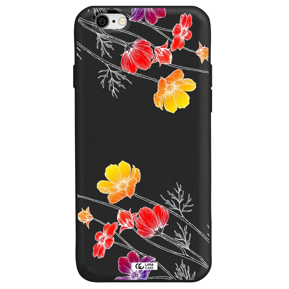 Hibiscus Flower Apple iPhone 6 Silicone black Case