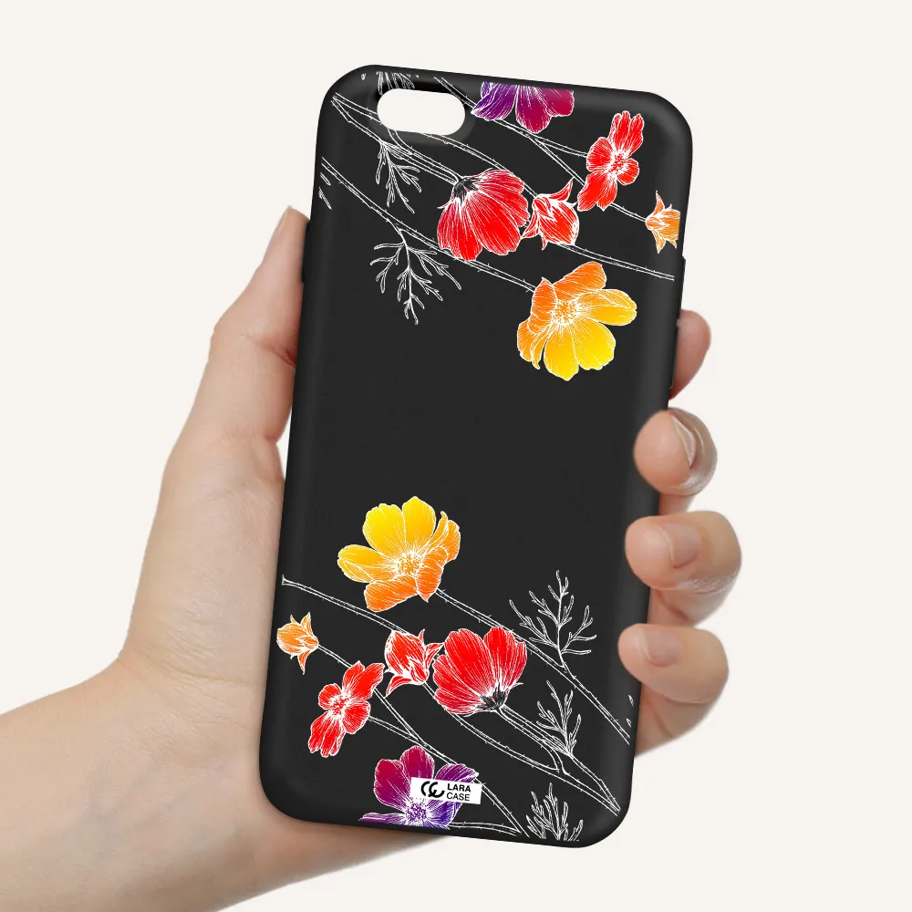 Hibiscus Flower Apple iPhone 6 Silicone black Case