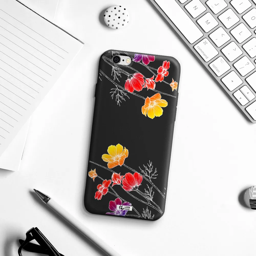 Hibiscus Flower Apple iPhone 6 Silicone black Case