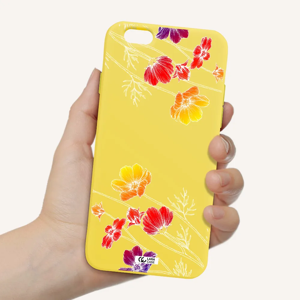 Hibiscus Flower Apple iPhone 6 Silicone canary yellow Case