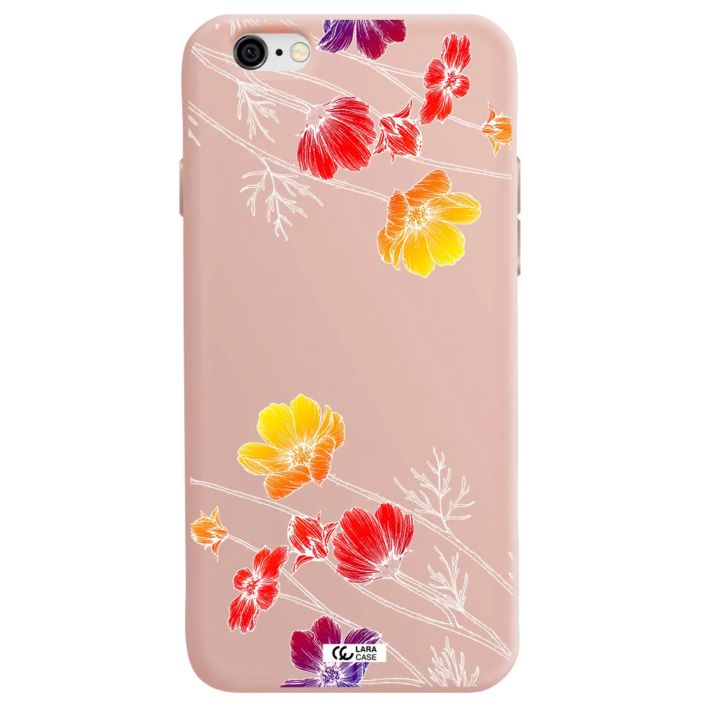 Hibiscus Flower Apple iPhone 6 Silicone pastel pink Case
