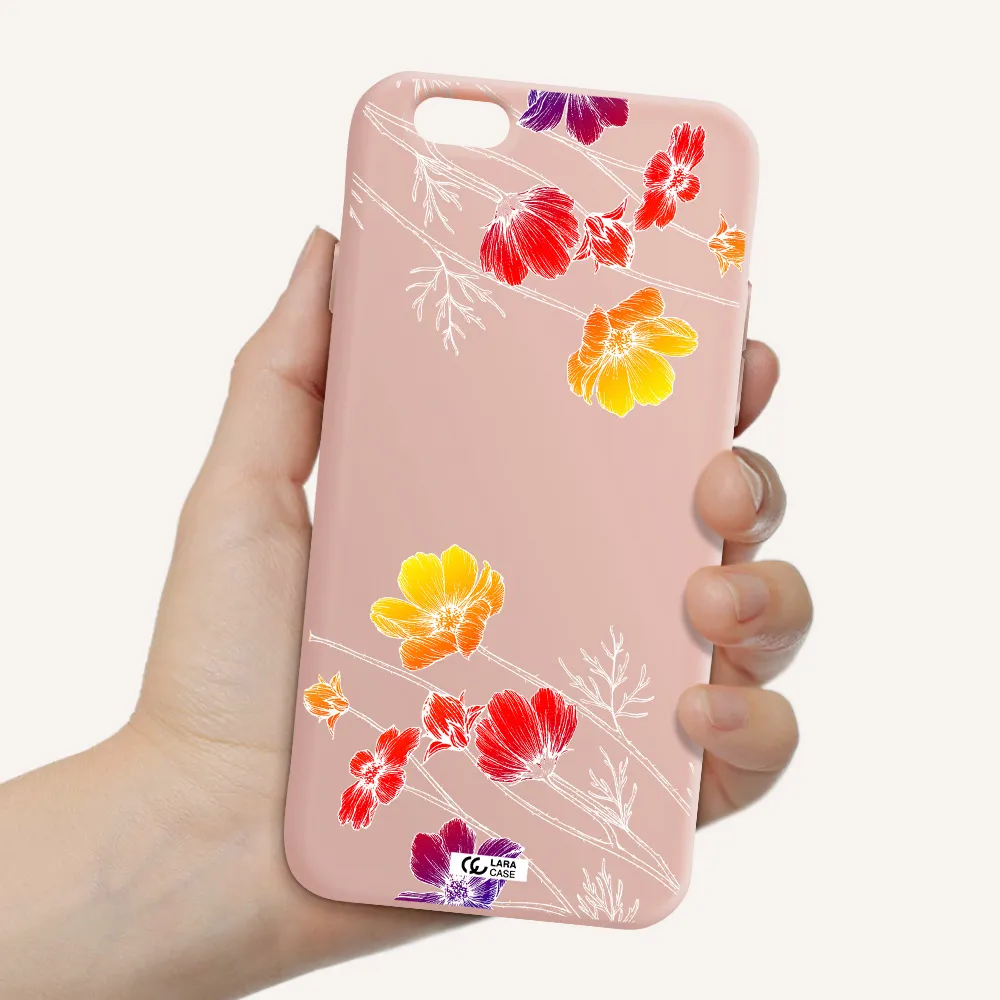 Hibiscus Flower Apple iPhone 6 Silicone pastel pink Case
