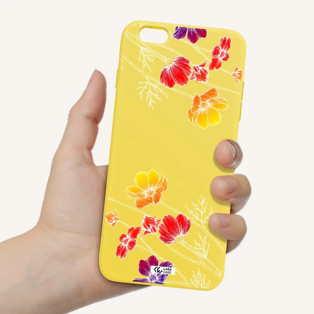 Hibiscus Flower Apple iPhone 6S Silicone canary yellow Case