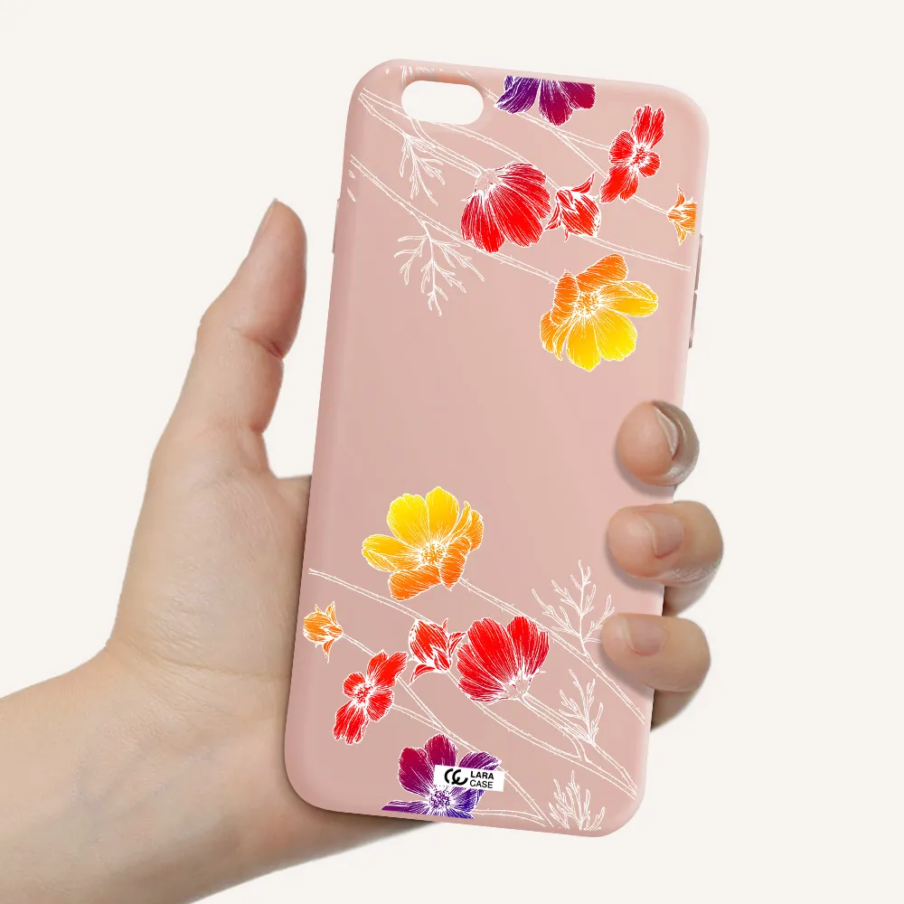 Hibiscus Flower Apple iPhone 6S Silicone pastel pink Case