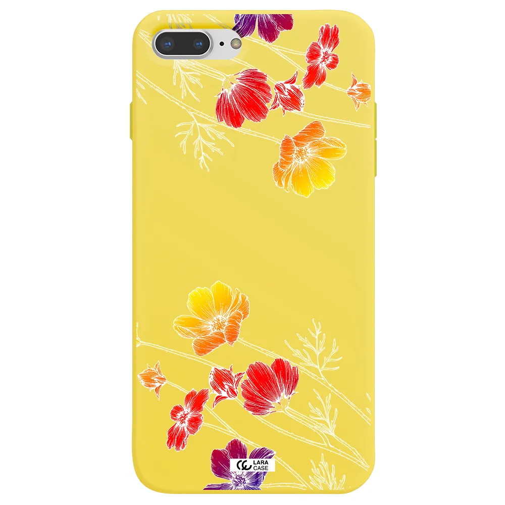 Hibiscus Flower Apple iPhone 7 plus Silicone canary yellow Case