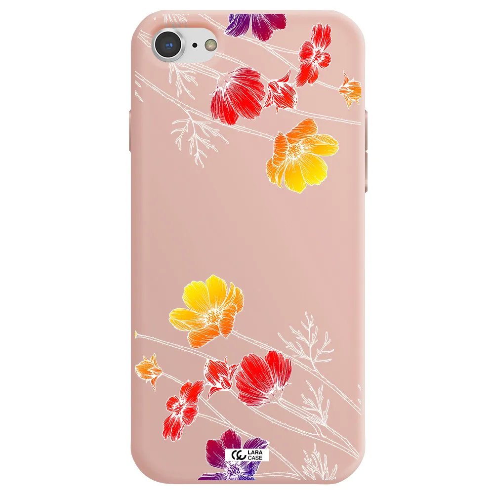 Hibiscus Flower Apple iPhone 7 Silicone pastel pink Case