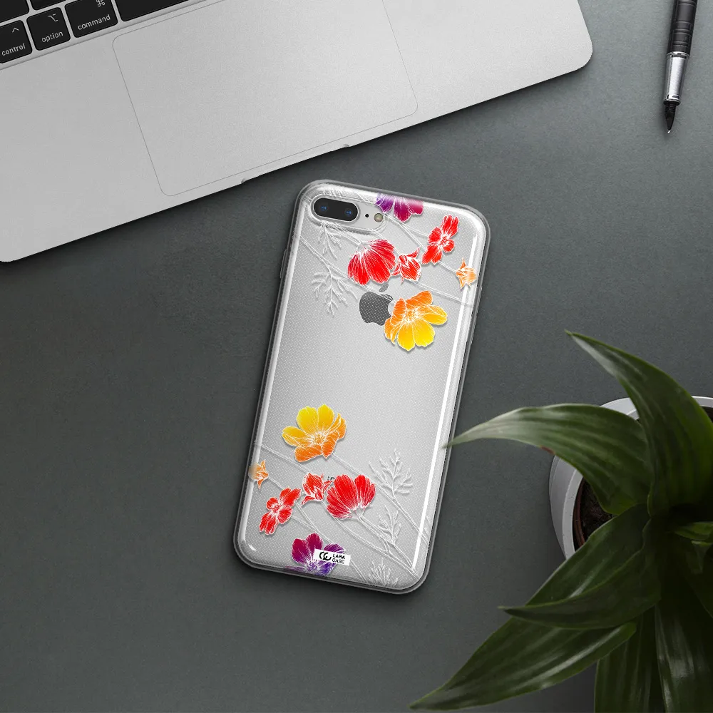 Hibiscus Flower Apple iPhone 8 plus Clear TPU Case