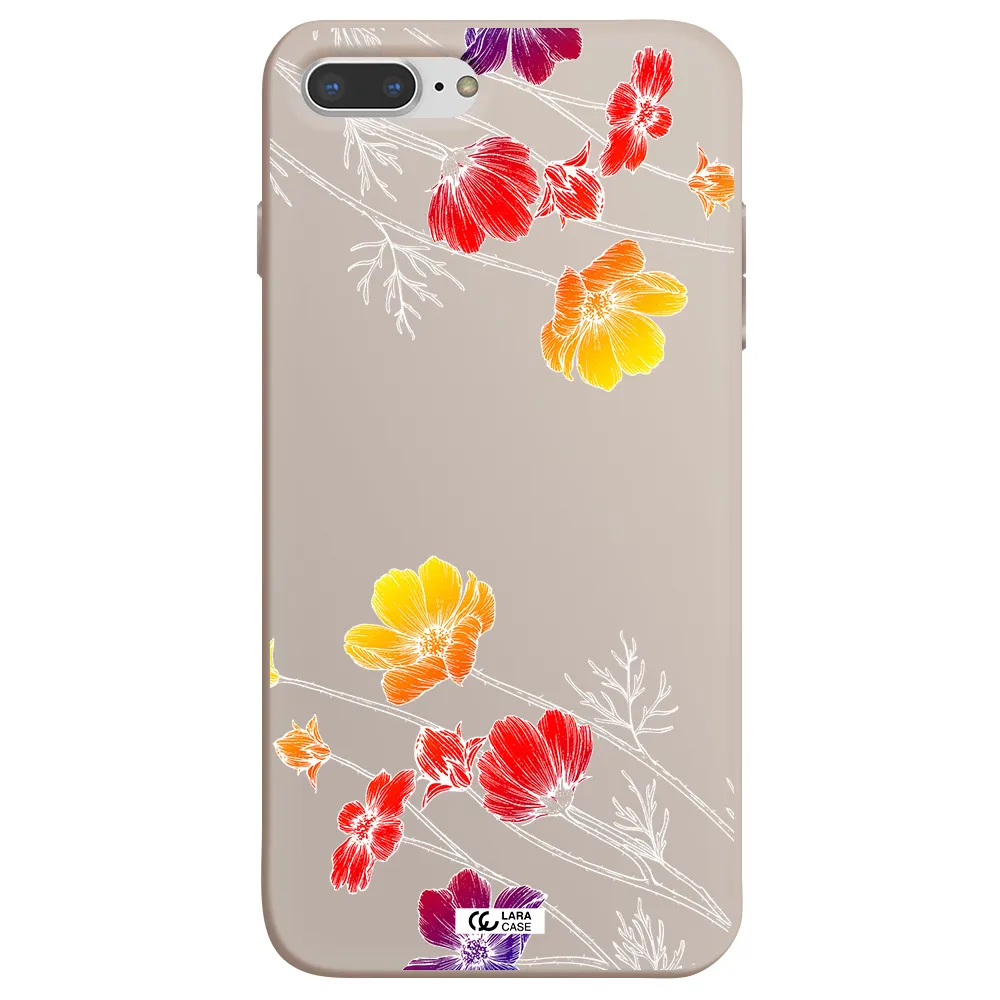Hibiscus Flower Apple iPhone 8 plus Silicone Stone Case