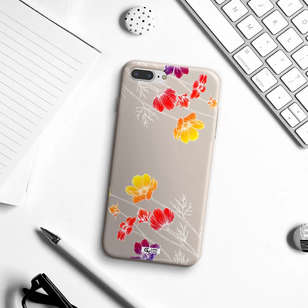 Hibiscus Flower Apple iPhone 8 plus Silicone Stone Case