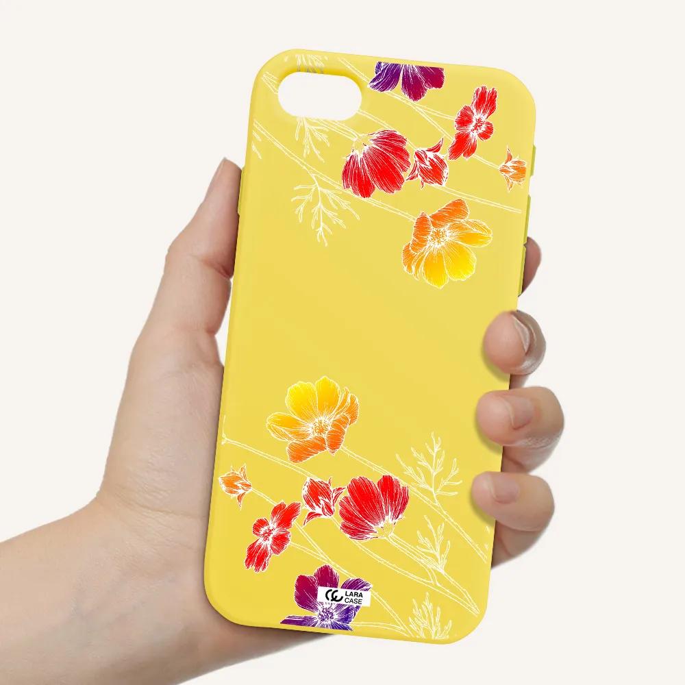 Hibiscus Flower Apple iPhone se 2020 Silicone canary yellow Case