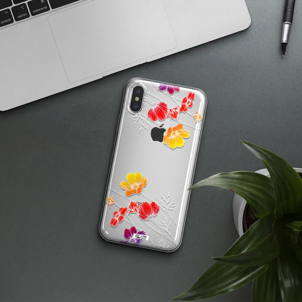 Hibiscus Flower Apple iPhone X Clear TPU Case