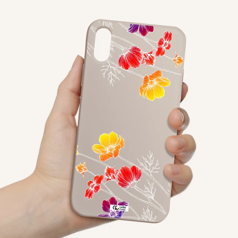 Hibiscus Flower Apple iPhone XS Silicone Stone Case