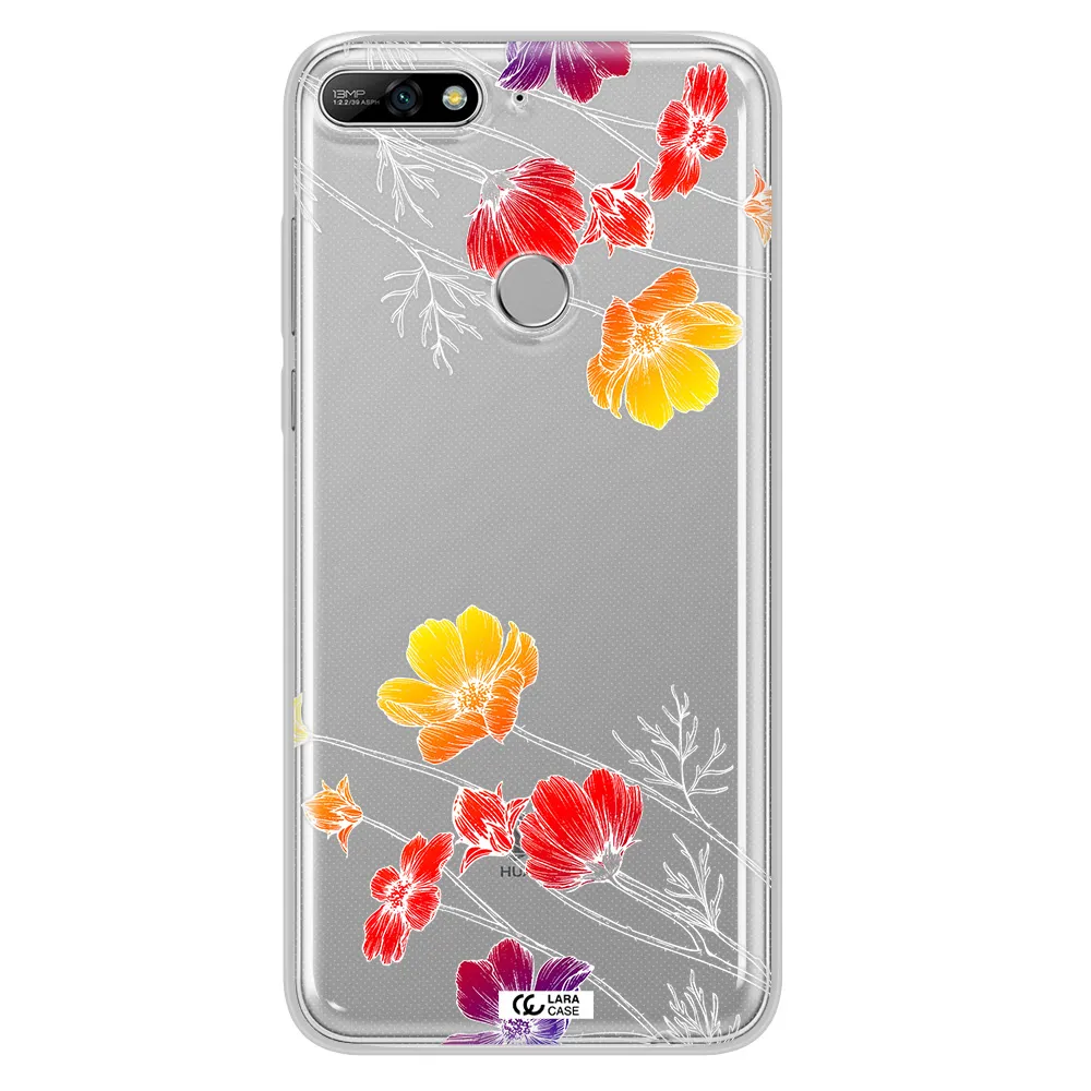 Hibiscus Flower Huawei Y7 2018 Clear TPU Case