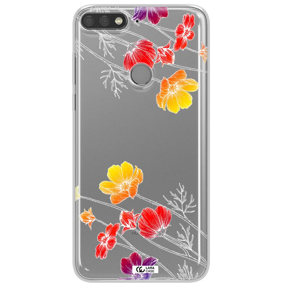 Hibiscus Flower Huawei Y7 Prime 2018 Clear TPU Case