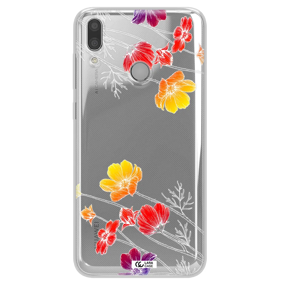 Hibiscus Flower Huawei Y9 2019 Clear TPU Case