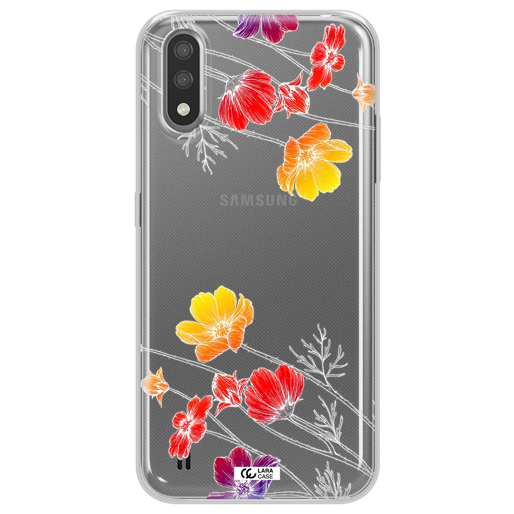Hibiscus Flower Samsung A01 Clear TPU Case