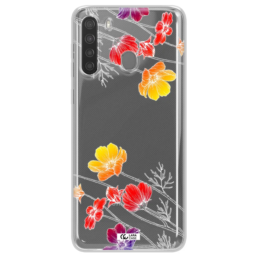 Hibiscus Flower Samsung A21 Clear TPU Case