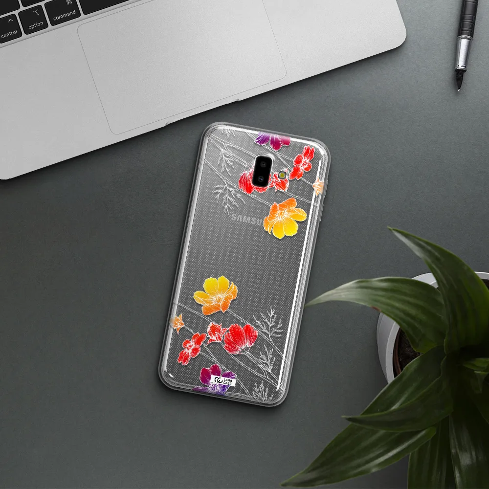 Hibiscus Flower Samsung J6 Plus Clear TPU Case
